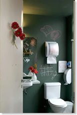 decoracao de banheiro de restaurante