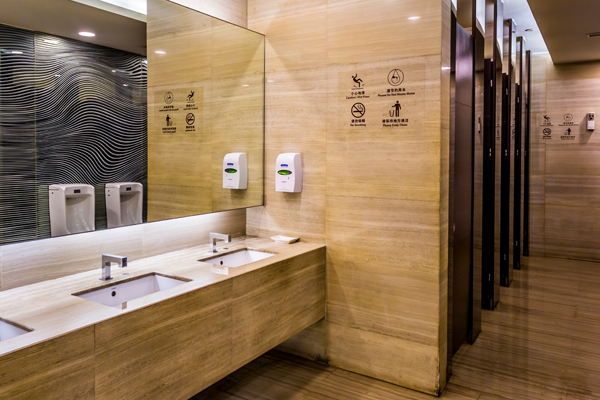 decoracao de banheiro de restaurante