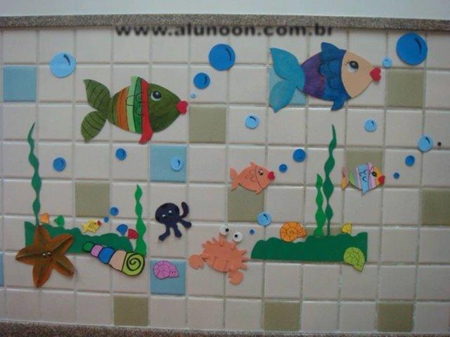 decoração de banheiro infantil escolar