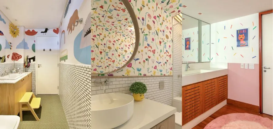decoração de banheiro infantil escolar