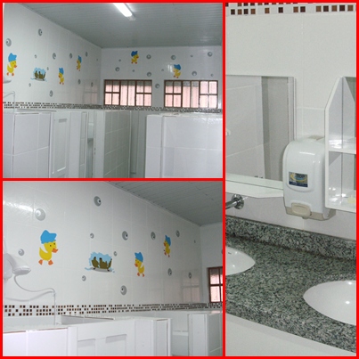 decoração de banheiro infantil escolar