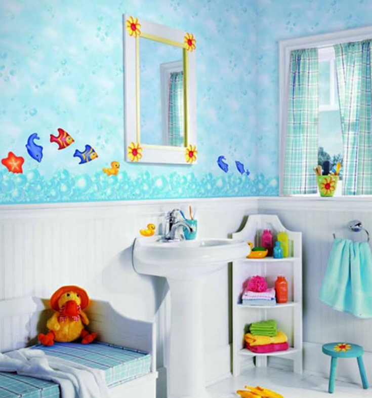 decoração de banheiro infantil escolar