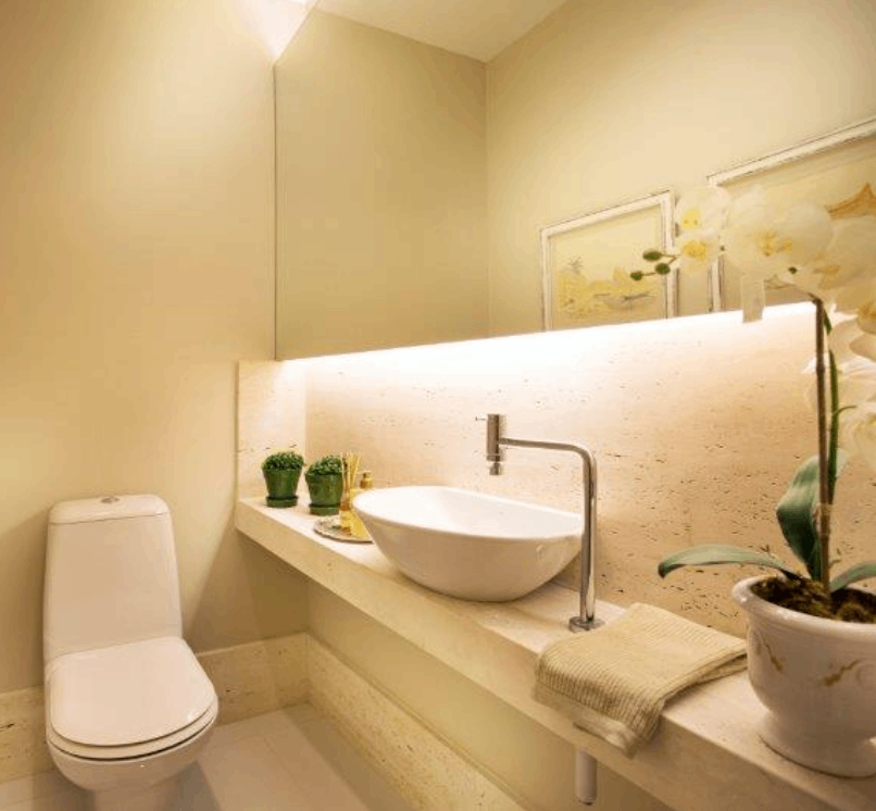 Plantas e Metais: Os Detalhes que Fazem a Diferença no Lavabo