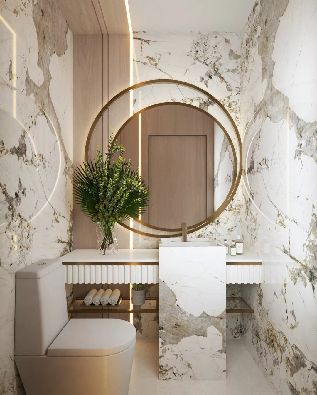 Plantas e Metais: Os Detalhes que Fazem a Diferença no Lavabo