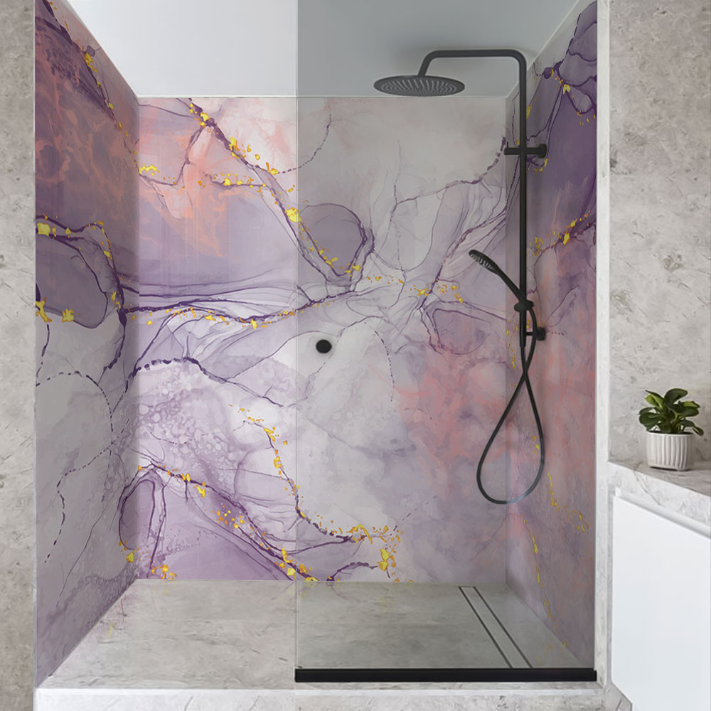 Tendências 2026: Revestimentos e Móveis Suspensos para um Banheiro Lilás Moderno