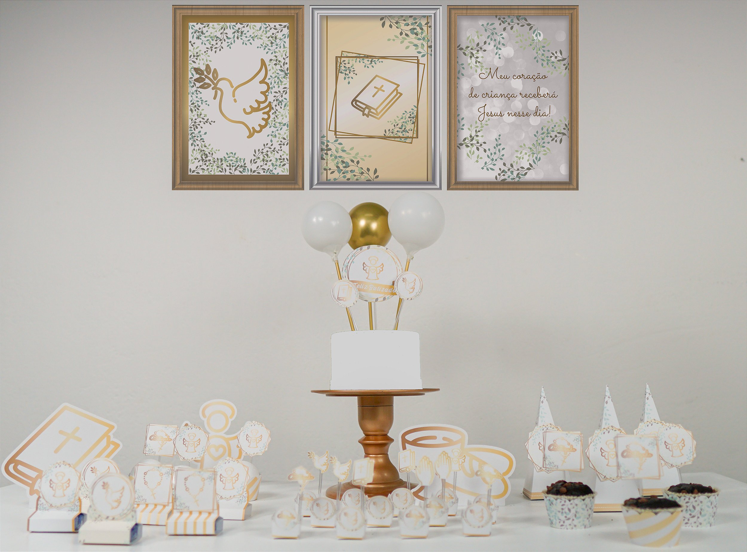 5. 'Ideias Criativas de Painéis e Fundos para Batizado Minimalista'