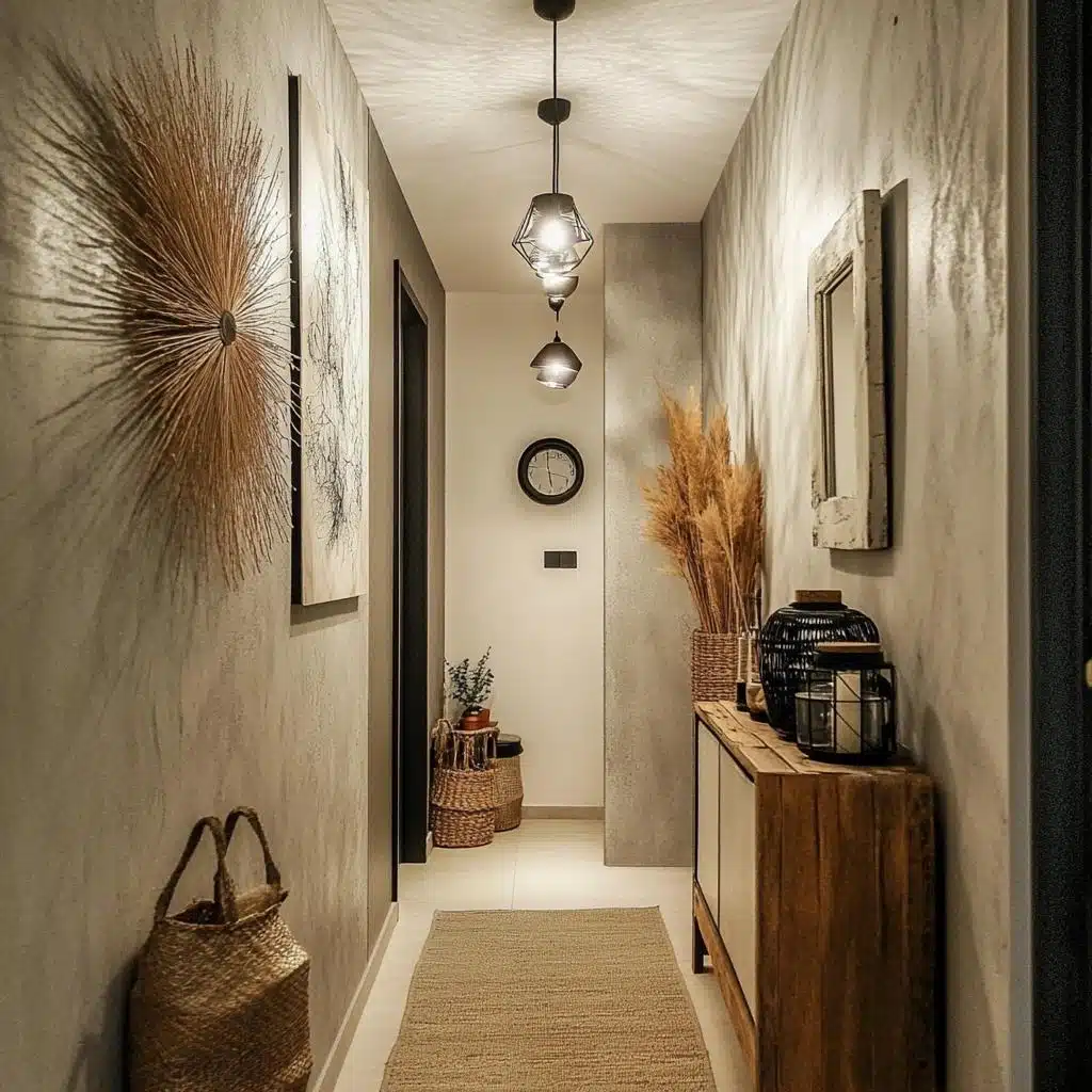 ideias criativas para decorar corredor estreito