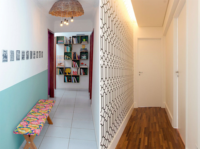 ideias criativas para decorar corredor estreito