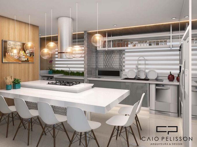 decoração de cozinha com balcão