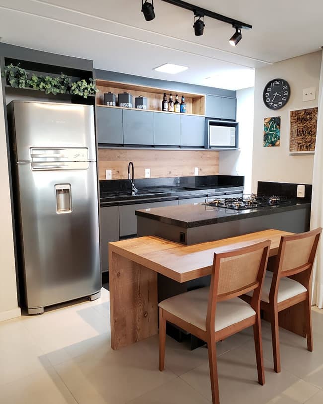 decoração de cozinha de apto pequeno