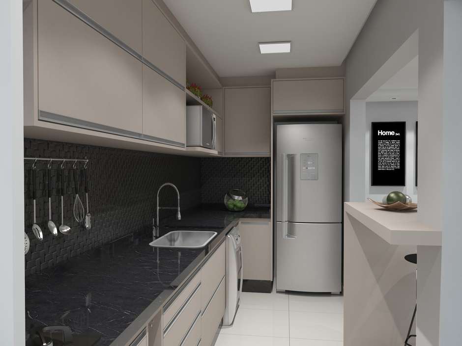 cozinha americana pequena vs cozinha corredor pequena