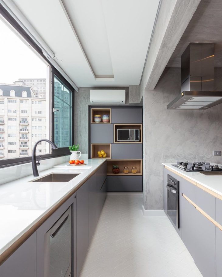 decoração de cozinha estreita