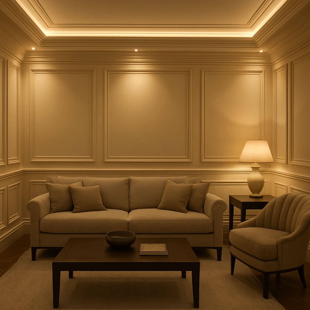 boiserie de gesso vs boiserie de poliuretano para escritório