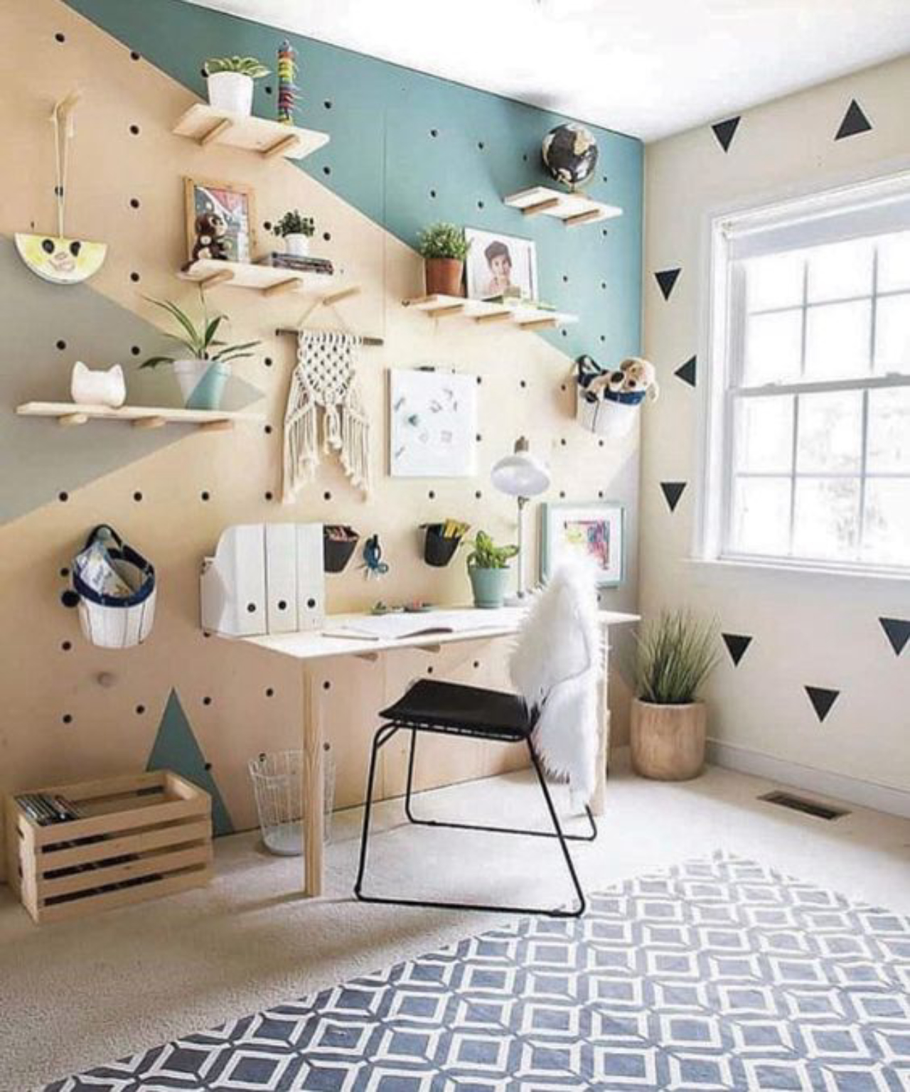 pegboard preto vs pegboard branco para escritorio