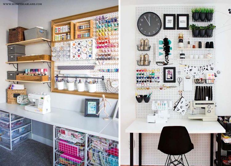 pegboard preto vs pegboard branco para escritorio