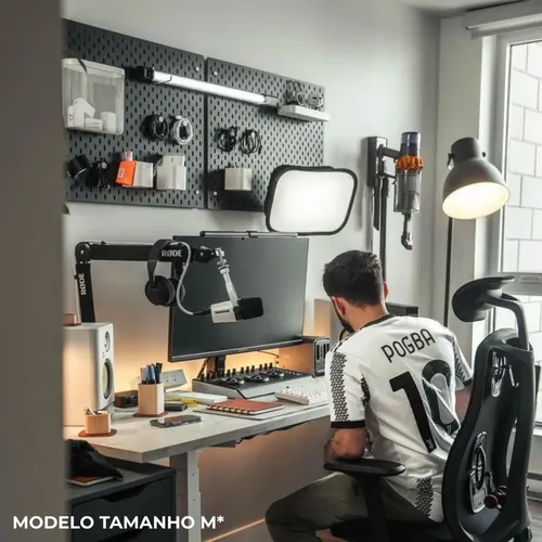 como instalar pegboard preto na parede do escritorio