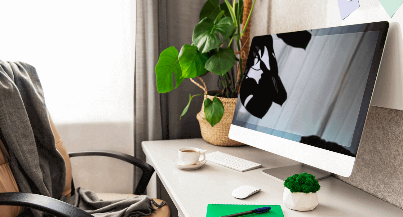 ideias de decoração de escritório com suculentas pequenas