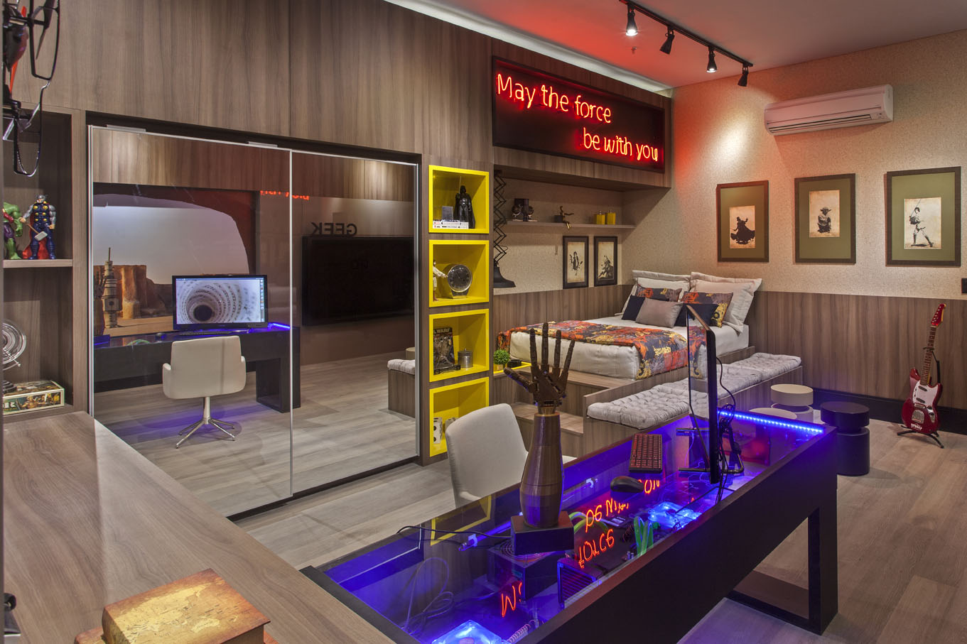 decoracao escritorio geek barata e funcional