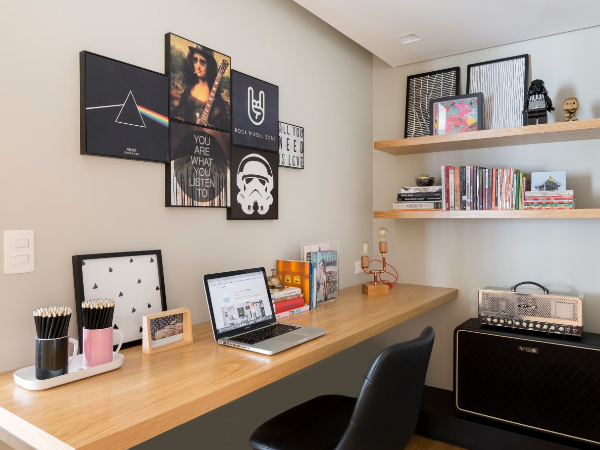 decoracao escritorio geek barata e funcional