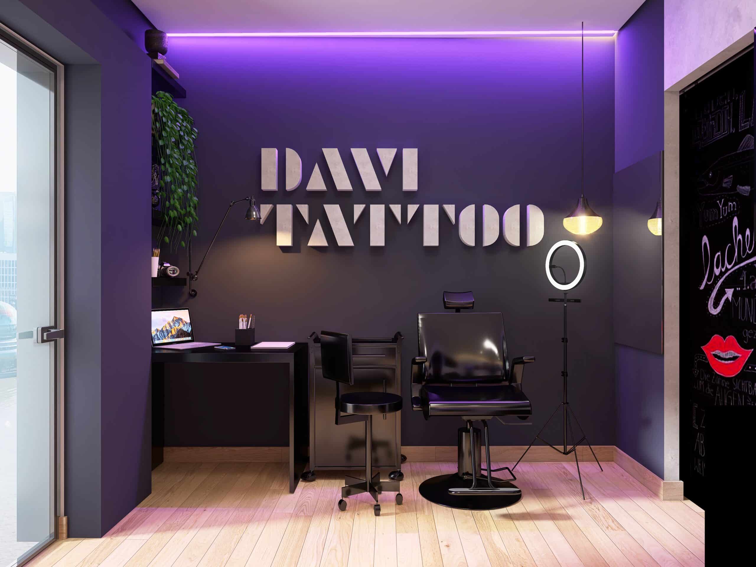 ideias criativas decoração estúdio tatuagem