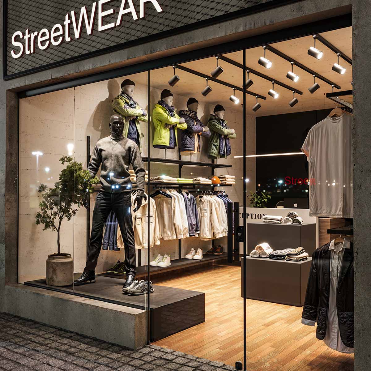 araras fixas versus araras suspensas loja pequena