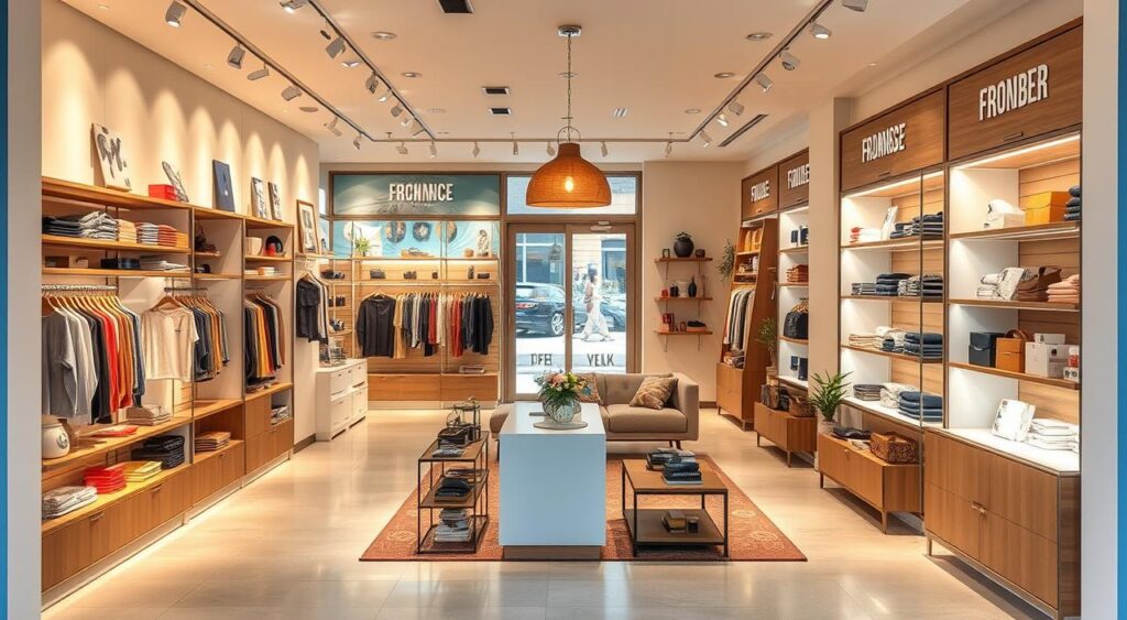 decoração loja pequena versus grande diferenças