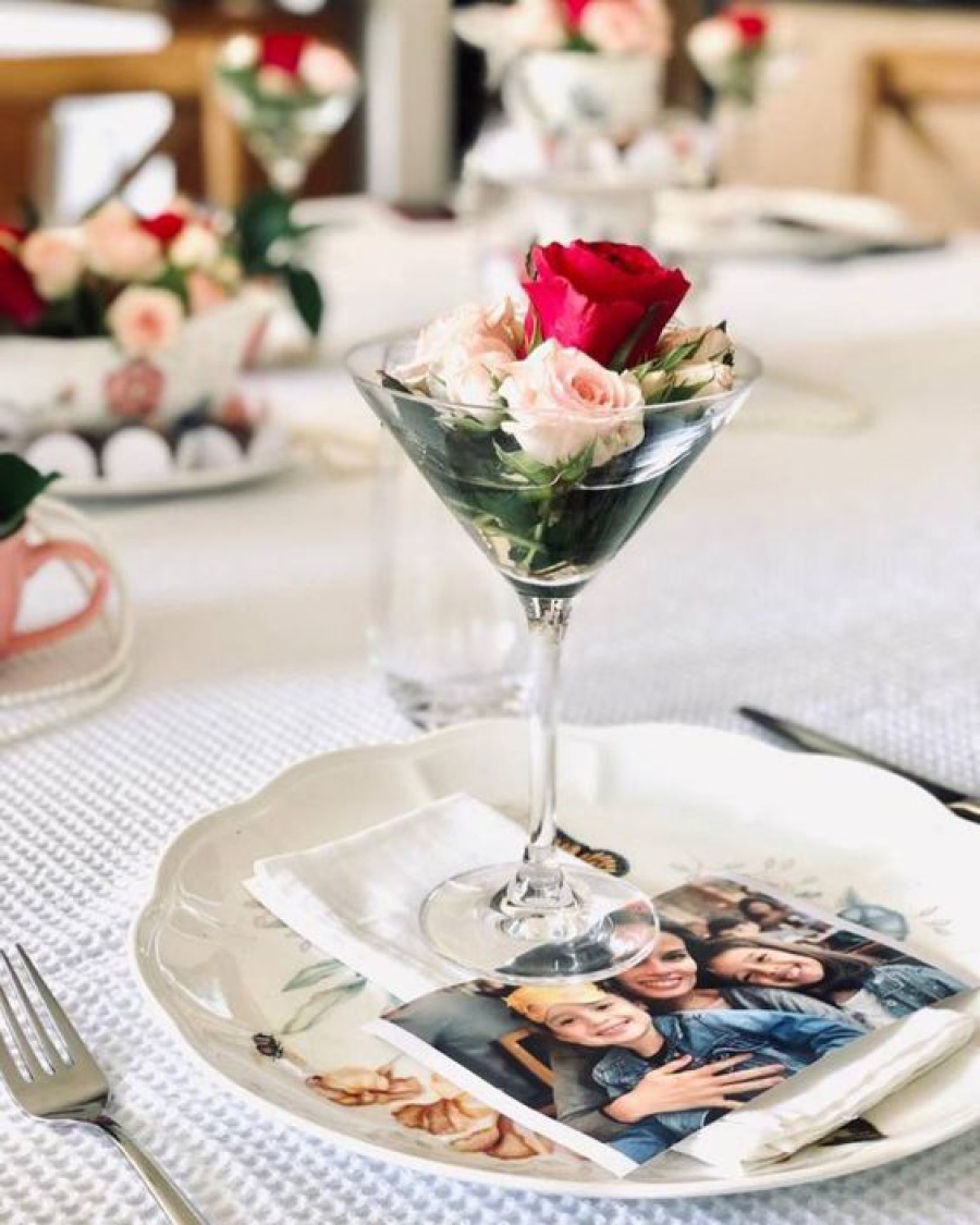 decoração de mesa para dia das mães simples