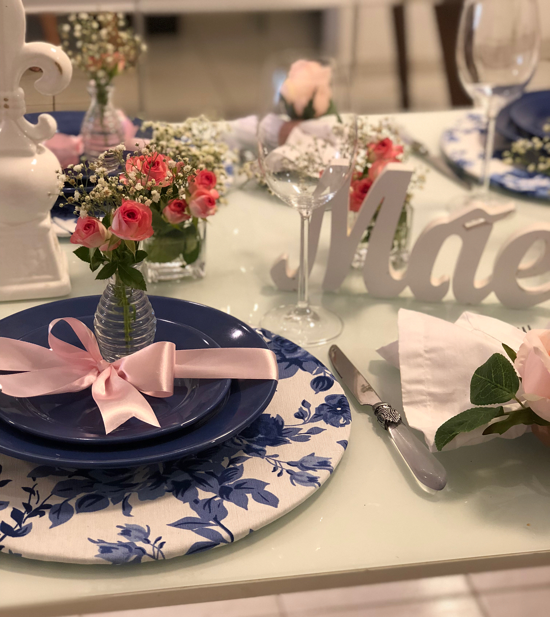 decoração de mesa para dia das mães simples