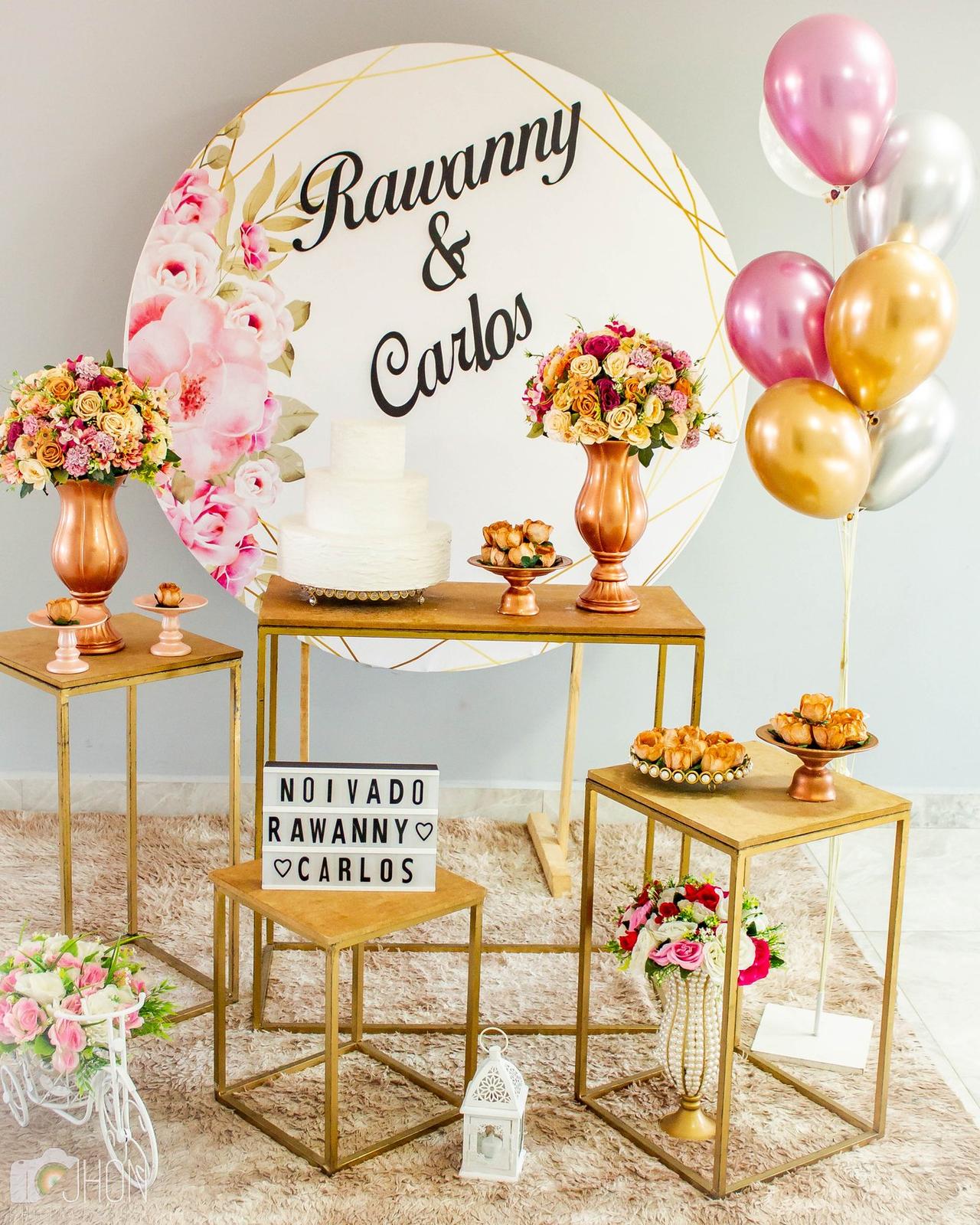 decoracao de noivado simples