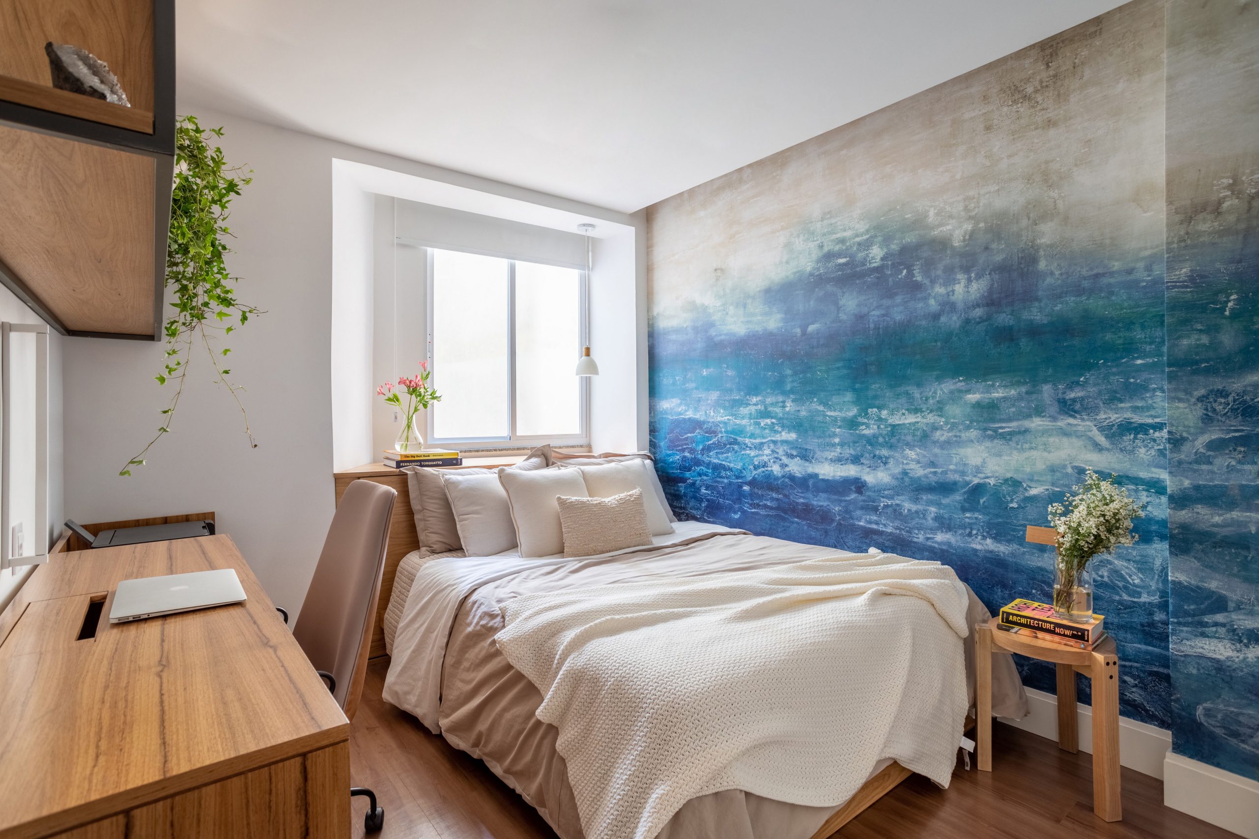 decoração de quarto com papel de parede