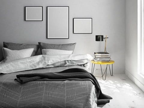 como combinar iluminação com quarto cinza industrial