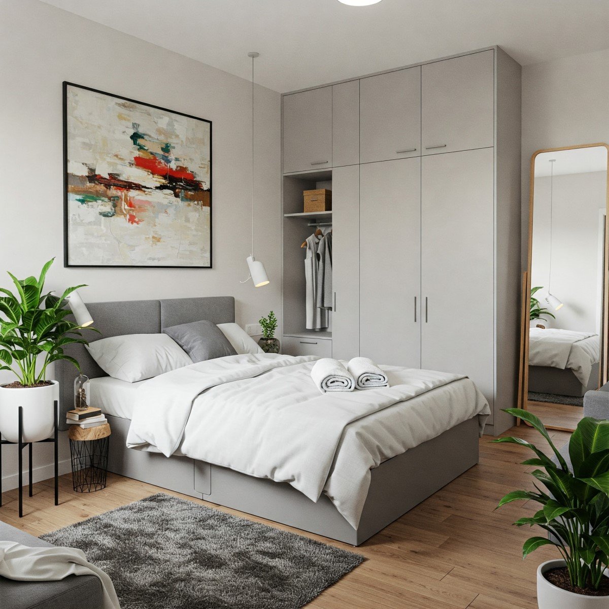 decoracao de quarto de casal cinza