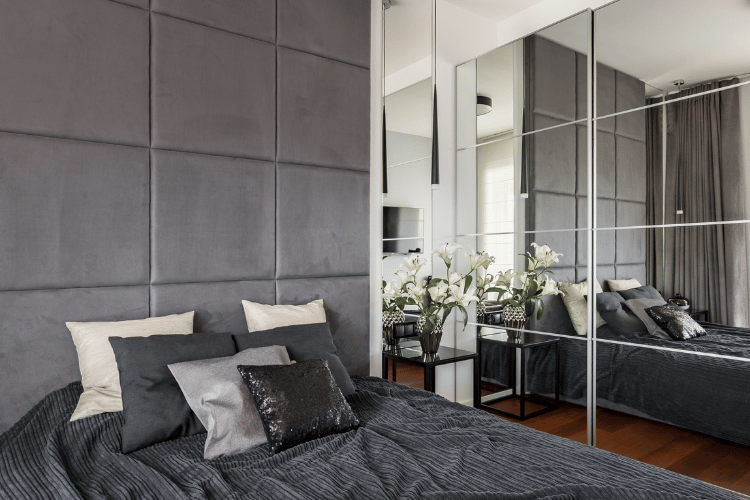 ideias de decoração quarto casal cinza moderno