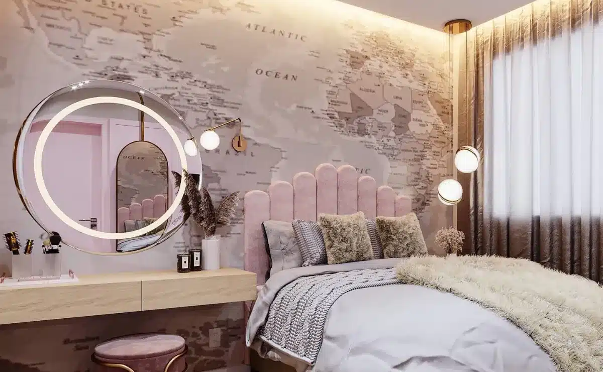 decoração de quarto grande feminino