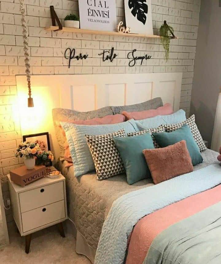 decoração de quarto grande feminino