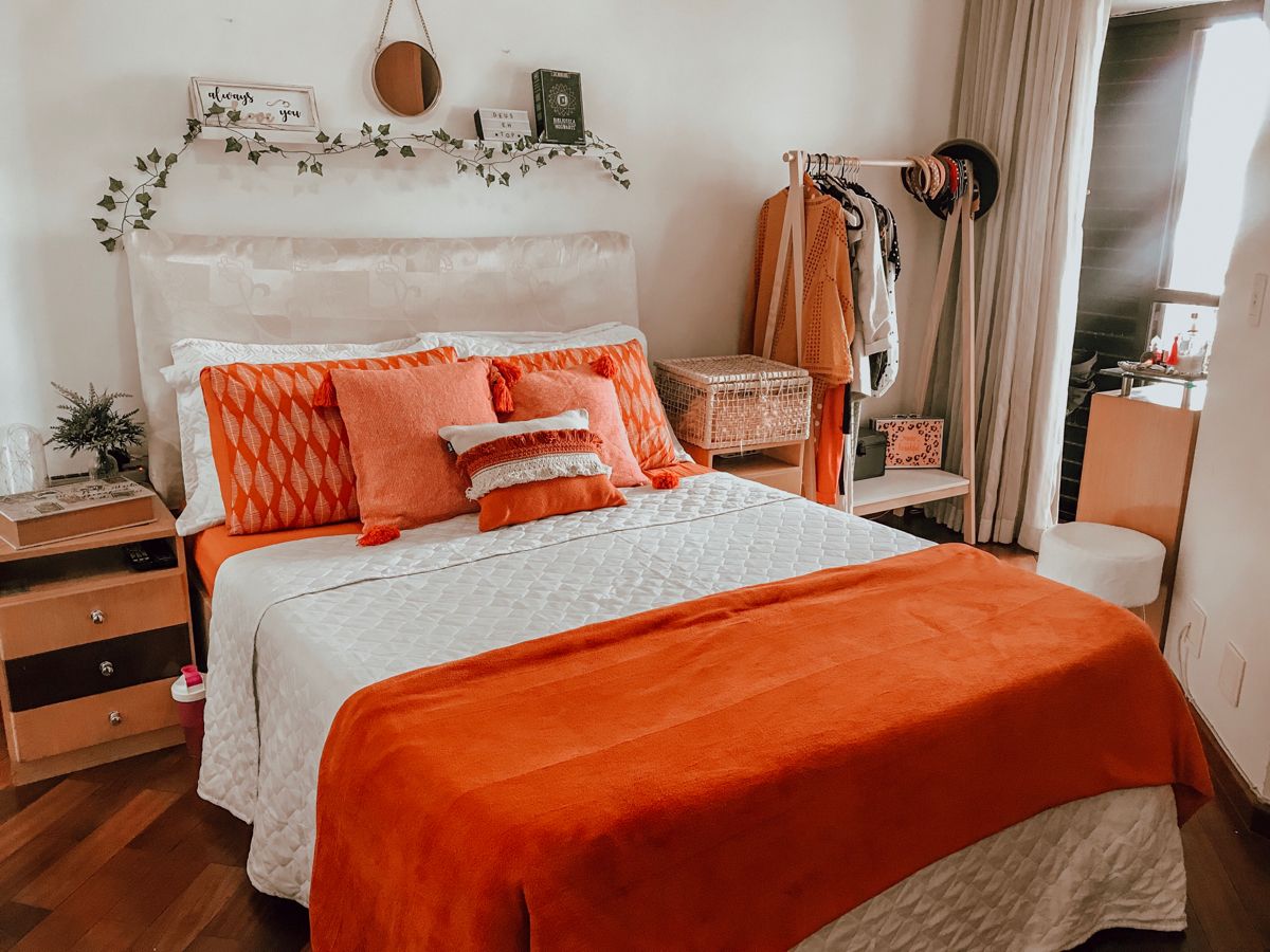 decoração de quarto terracota