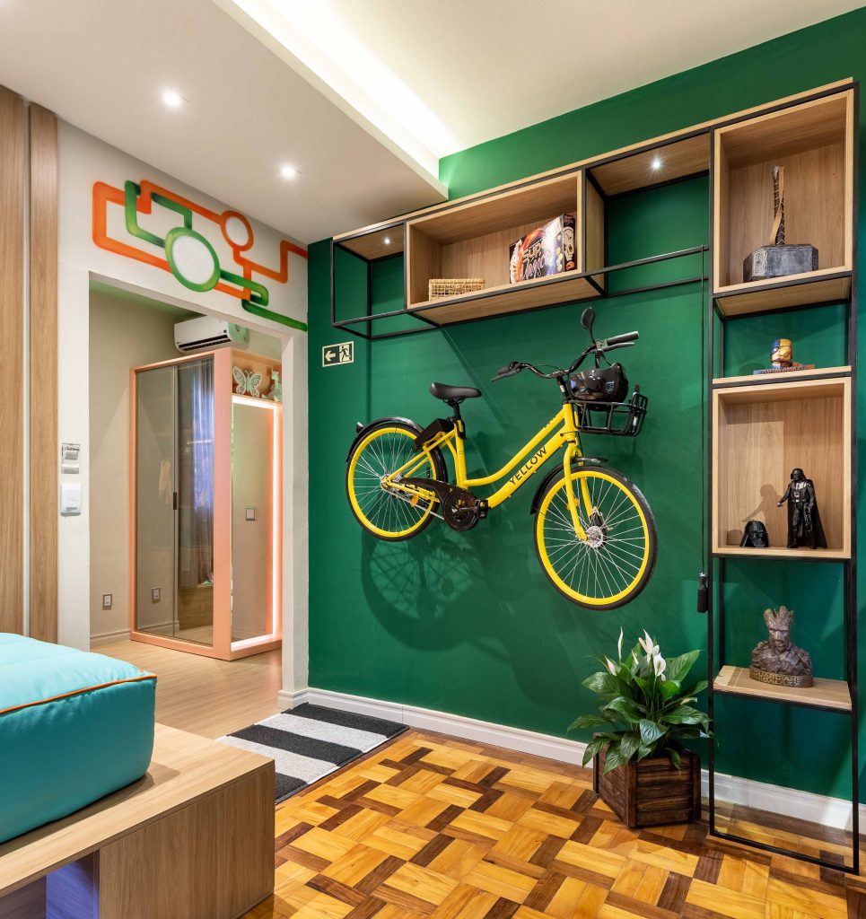 decoração de quarto verde oliva