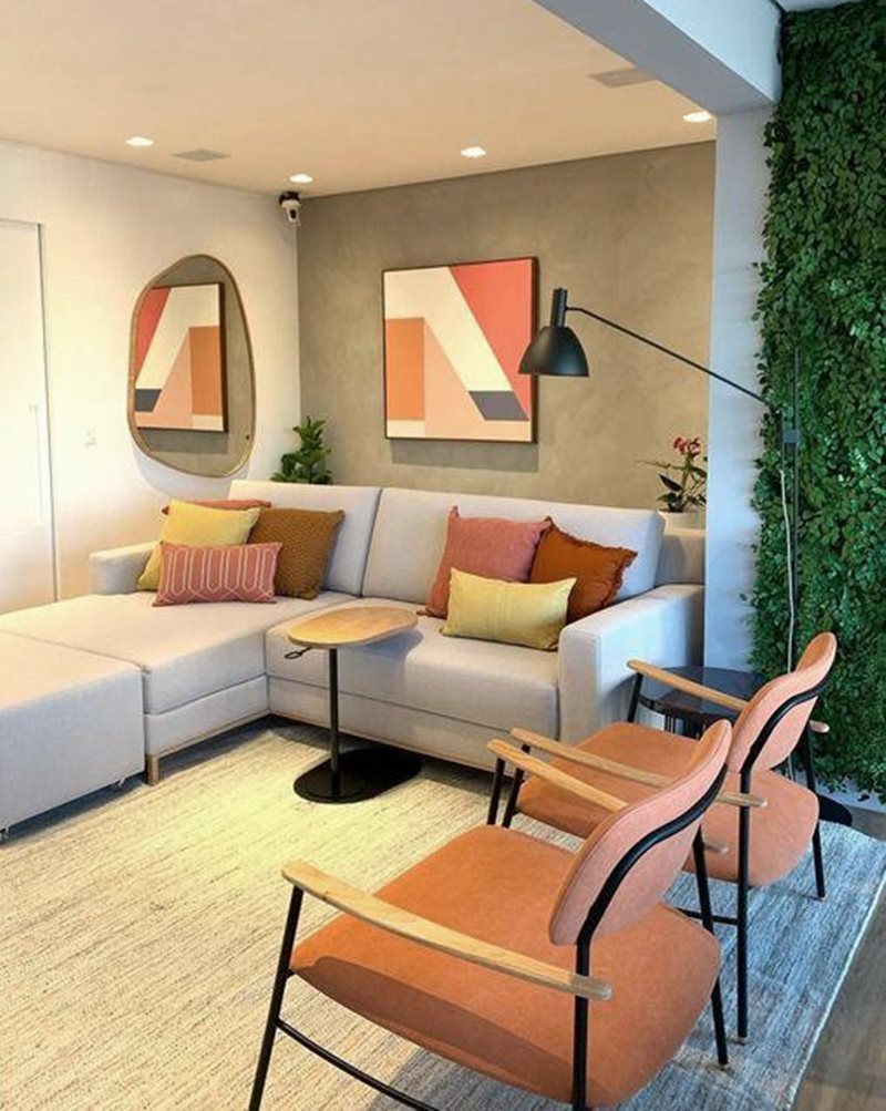 decoracao de sala com cores analogas