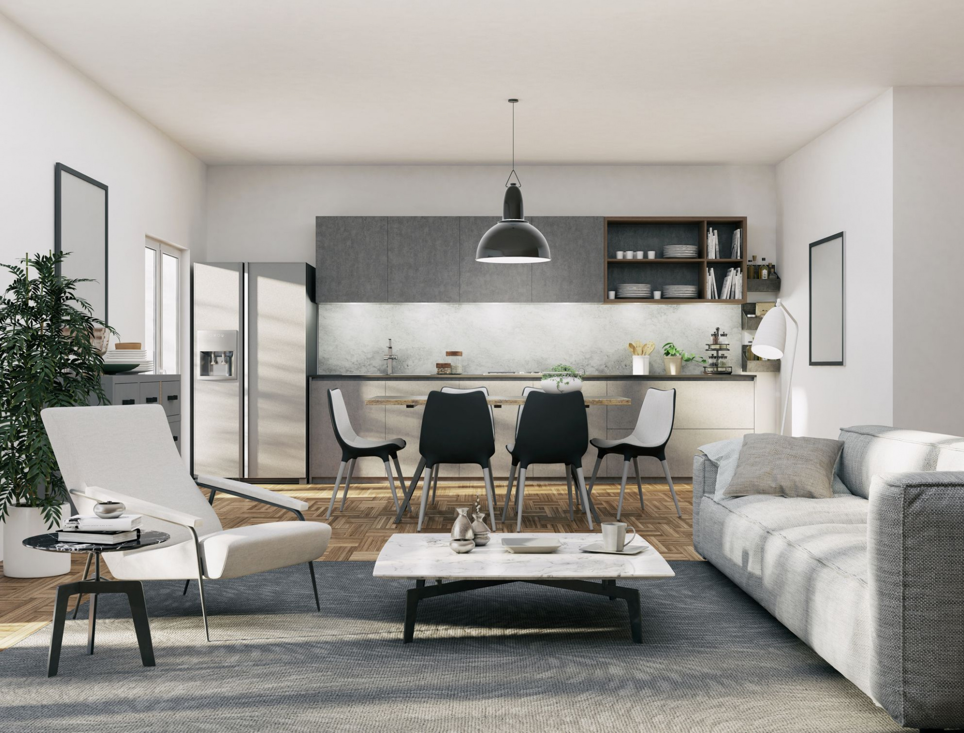 ideias de decoração sala cozinha integrada pequena