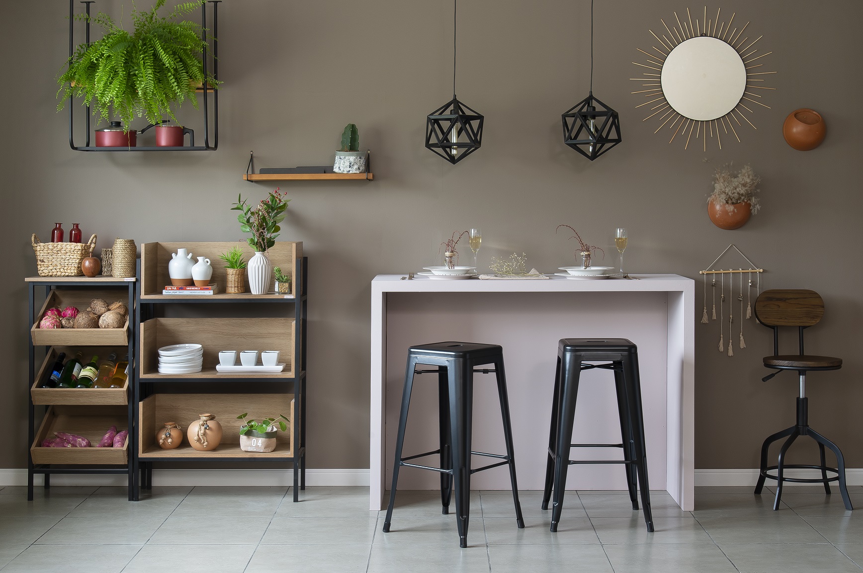 decoracao de sala com cozinha integrada