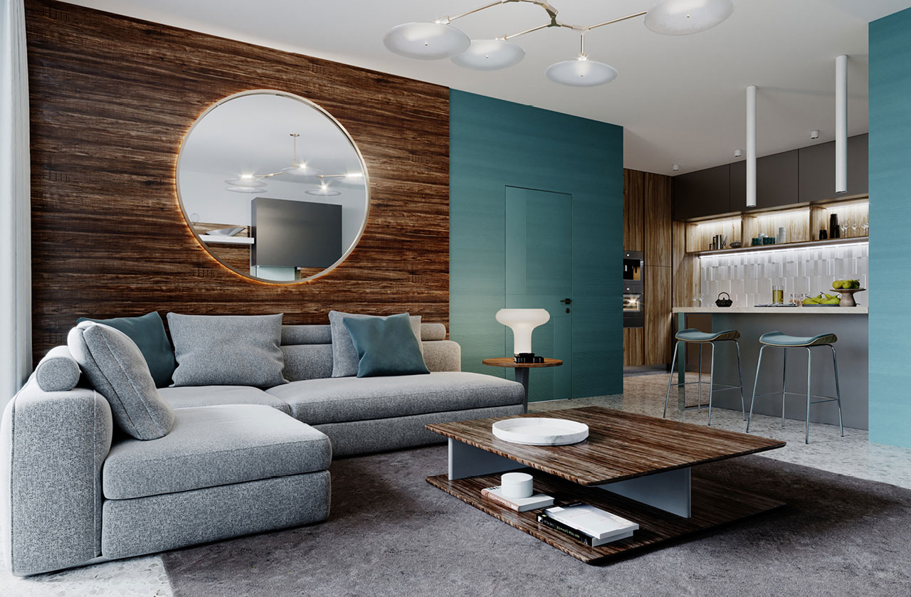 decoracao de sala com cozinha integrada