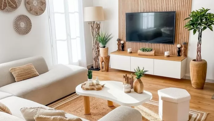 decoracao de sala com estilo coastal