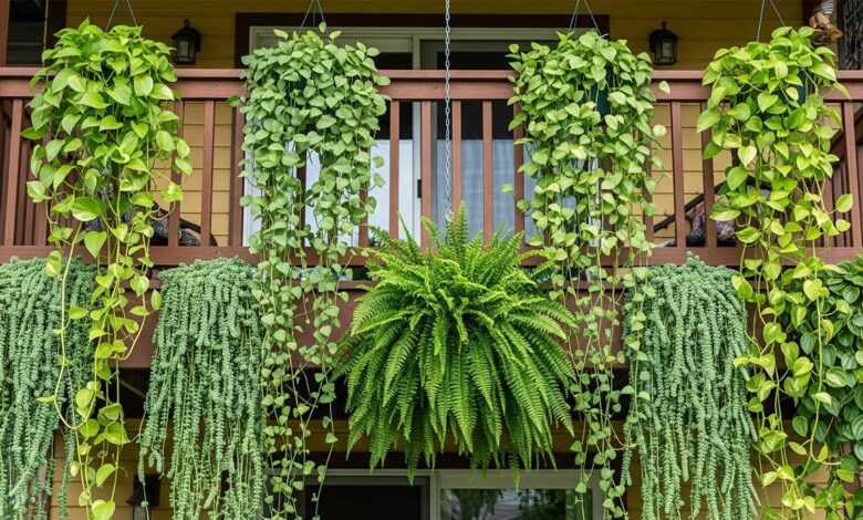 decoracao de sala com plantas pendentes