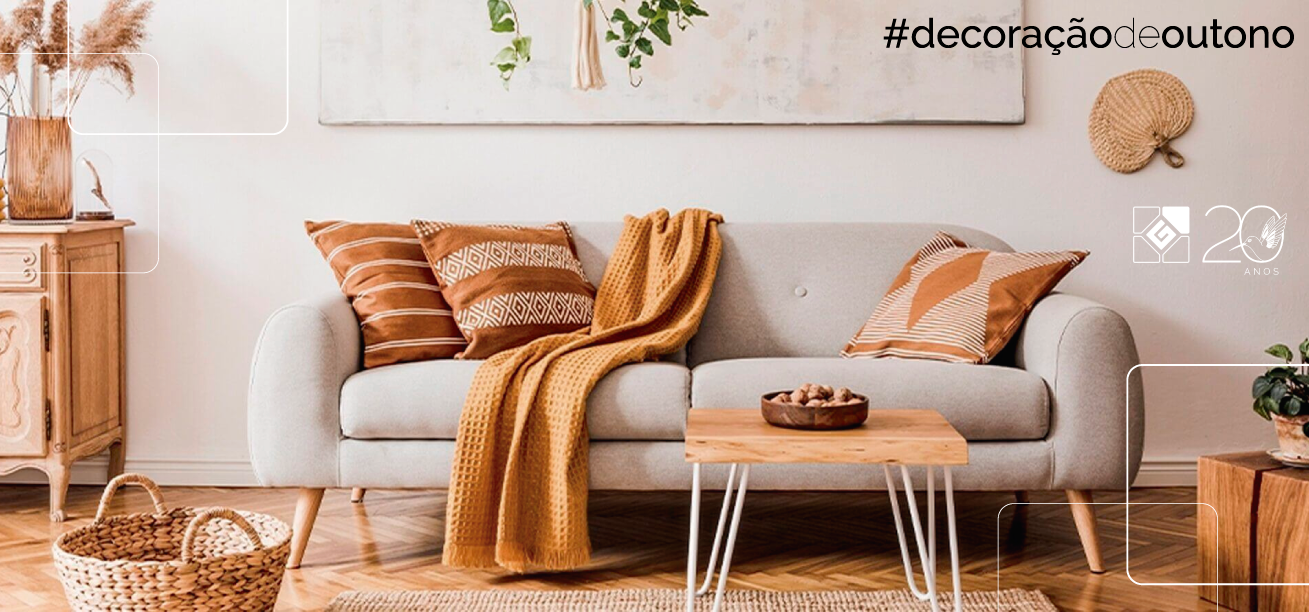 decoracao de sala com tons de outono
