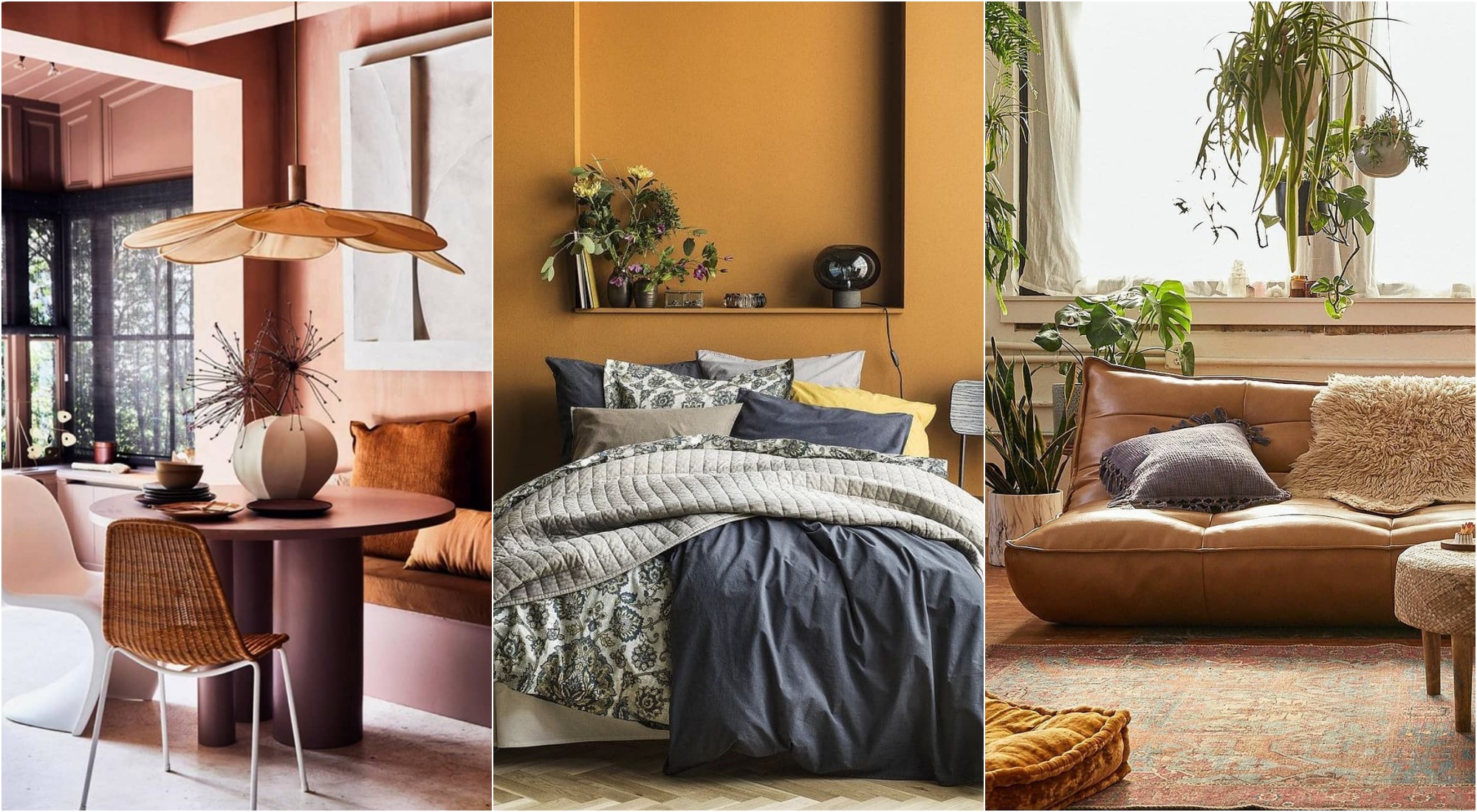 decoracao de sala com tons de outono