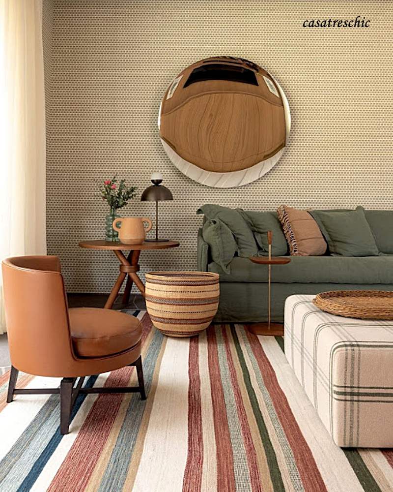 como usar tons terrosos na decoração da sala de outono