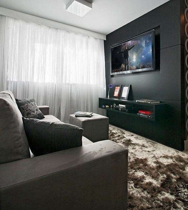 decoracao de sala com toques de preto