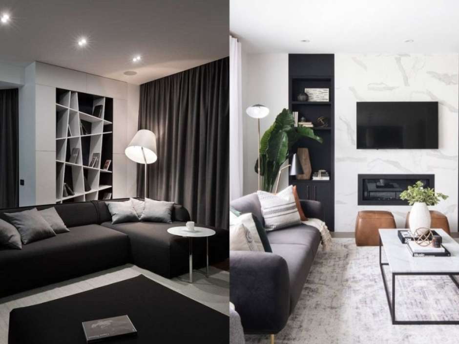 custo para decorar sala com toques de preto