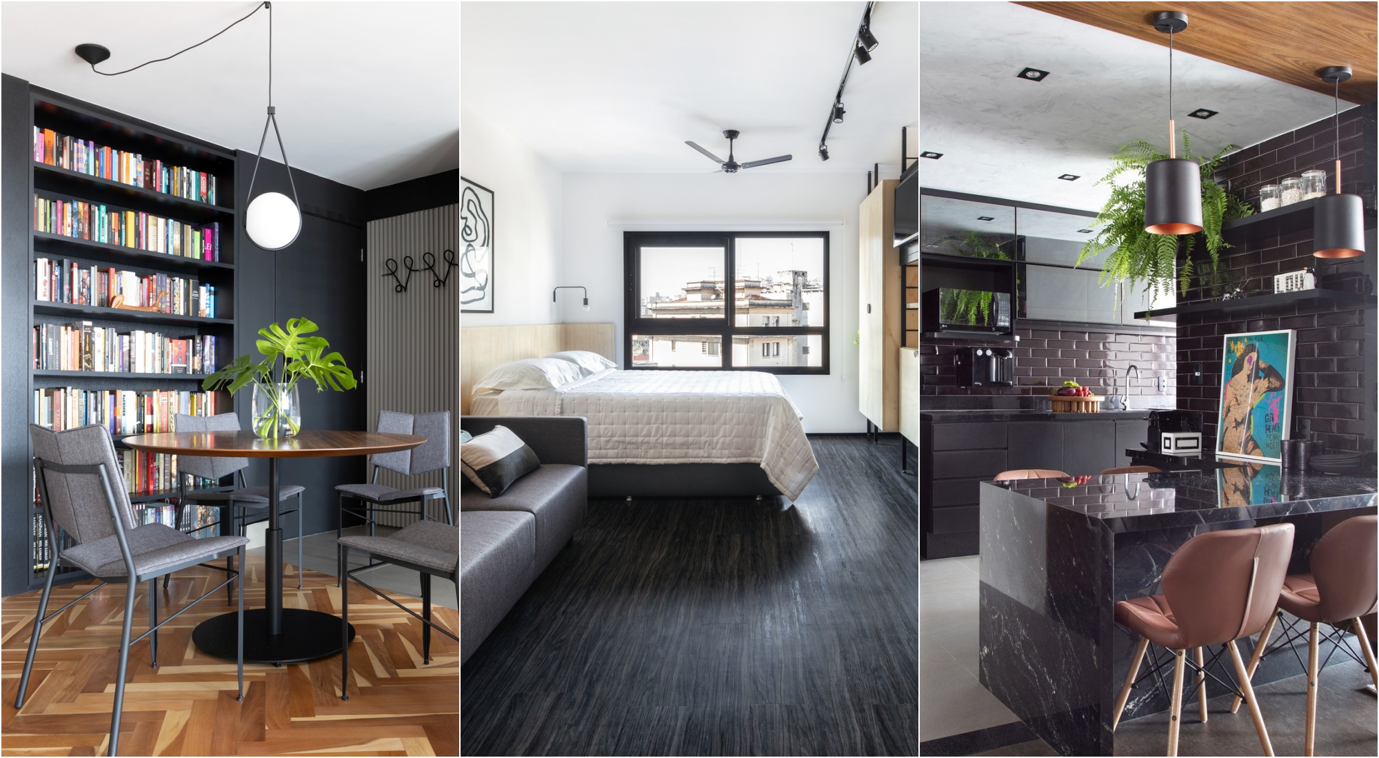 preto fosco versus preto brilhante na decoracao da sala