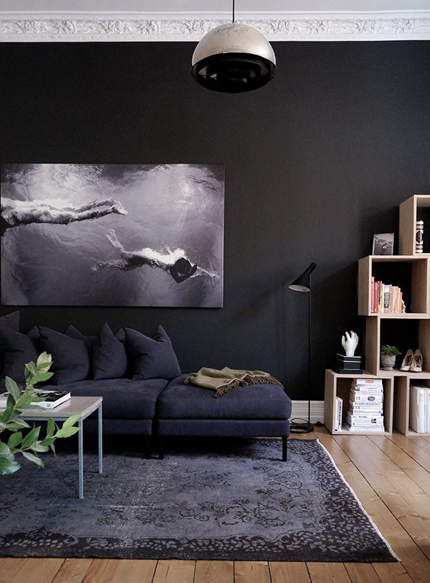 custo para decorar sala com toques de preto